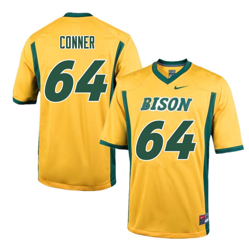 Men #64 Colin Conner North Dakota State Bison College Football Jerseys Sale-Yellow - Click Image to Close